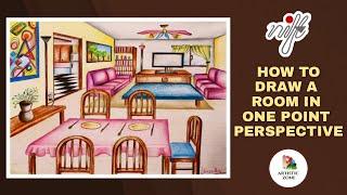 HOW TO DRAW A ROOM IN PERSPECTIVE | LET'S LEARN WITH ARTISTIC ZONE SERIES| NIFT NID DRAWING PRACTICE