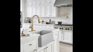 Brushed Gold Kitchen Faucet with Pull Down Sprayer