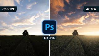 Warm SUNSET COLOR GRADING with Adobe Photoshop | QE #316