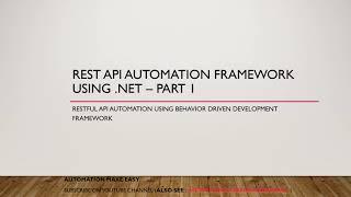 Rest API automation framework using .net – Part 1