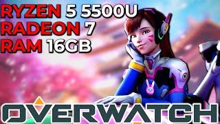 Overwatch | 1080P/900P/720P Ryzen 5 5500U Radeon 7 Graphics 16GB DUAL CHANNEL RAM Benchmark AMD