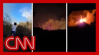 These videos potentially show the start of two LA wildfires. CNN spoke to the witnesses