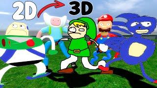 2D MEMES vs 3D SANIC CLONES MEMES in Garry's Mod!