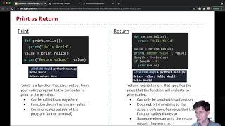 CSCI100: Lecture 8.2 - Print vs Return, None