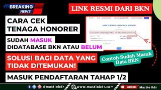 Link BKN : Cara Cek Tenaga Honorer Sudah MASUK Database BKN/BELUM & SOLUSI DATA TIDAK DITEMUKAN!