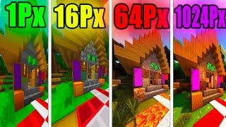 1px VS 16px VS 64px VS 256px VS 1024px TEXTURES MINECRAFT