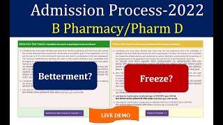 LIVE DEMO Betterment or Freeze B Pharmacy seat acceptance process