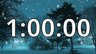 1 Hour / 60 Minutes Timer with Music | Snowfall Timer