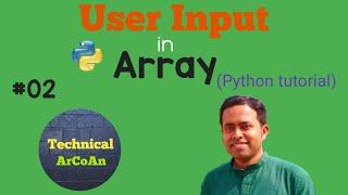 User Input in Array in Python | Python Array | Python Tutorial for Beginners