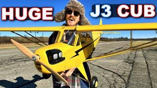 BIGGEST Balsa RC Plane EVER!!! - Hangar 9 J-3 Cub