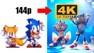 Sonic and tails dance meme 144p to 4K