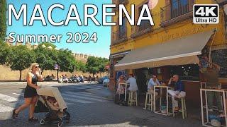 Macarena to Downtown Midday Walk | Summer 2024 | 4K UHD | Sevilla, Spain