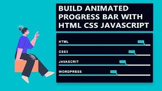 Build Animated Progress Bar with HTML CSS Javascript | Javascript Dynamic Progress Bar