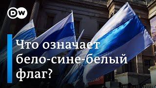 Бело-сине-белый флаг - новый символ российского протеста