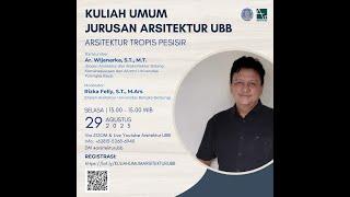 Kuliah Umum Arsitektur UBB - Arsitektur Tropis Pesisir