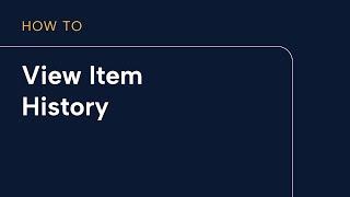 Item History