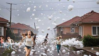 Stones from the sky: Tourists flee giant hail in Italy! News Disaster Europe