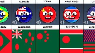 Bangladesh In Some Countries Language and Flags