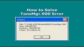 How to Solve TansMgr 900 Error