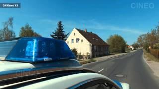 German Police code 3 run to a traffic accident w/ motorcycle | POV GoPro 3 + 4 + DJI Osmo X3