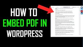 How to Embed PDF In Wordpress