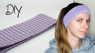 Вязание крючком. Повязка. Столбик без накида / Crochet. Ear warmer headband. Single crochet stitch