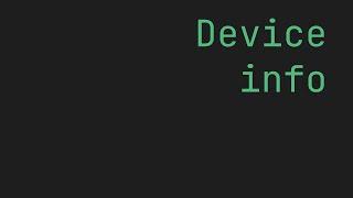 FLUTTER Device info