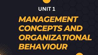 management concept and organisational behaviour mba |Complete Unit 1 | AKTU #aktu  | MBA