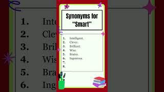 Synonyms | Synonyms for "Smart" | Similar words | The Study Corner | #synonyms #shorts