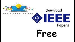 How to download IEEE papers Free | IEEE Paper downloading - Sci-Hub | Joyz Tech Tricks