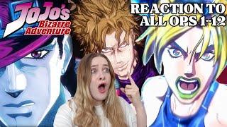 WHAT IS JOJO'S BIZARRE ADVENTURE?! | First time Reaction to ALL Jojo Openings 1-12