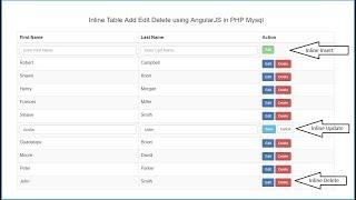 Inline Table Add Edit Delete using AngularJS with PHP Mysql - 2