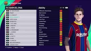 eFootball PES 2021 - Official FC Barcelona Players Ratings : Messi, Suares, Griezmann, ...