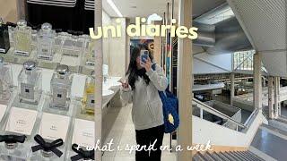 uni diaries what i spend in a week, lots of studying & going back home! 