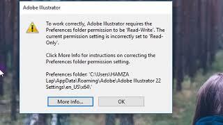 Fix Problem | Adobe Illustrator | requires the Preferences folder permission to be |  Read-Write