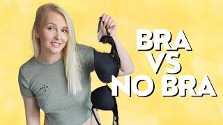 Bra vs No Bra Crop Top Natural Mom Body Try On | Aspen Sage Try On