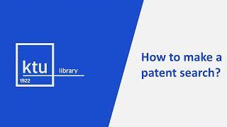 How to make a patent search