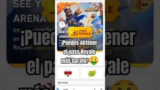 Como obtener el pass Royale más barato!! #clashroyale #youtubeshorts #passroyale #barato #descuentos