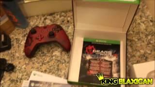 Gears of War 4 Limited Edition Xbox One Crimson Omen Controller! (unboxing)