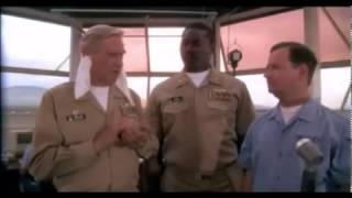 How not to use earplugs: Hot Shots! Admiral Benson (Lloyd Bridges)