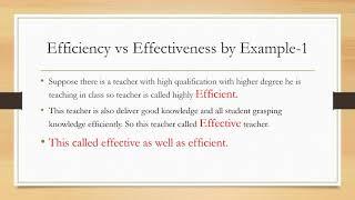 efficiency vs effectiveness