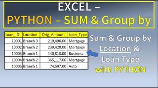 Excel Python Sum and Group by