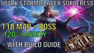 POE2 - T18 Map + Boss - Spark Stormweaver Sorceress - 120% MF (with Build Guide)