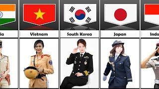 Female Police Uniform From Different Countries