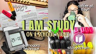 study vlog ⏰ | (cram) study with me at 1am on a school night  | accountancy student 