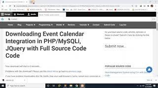 Event Calendar Integration in PHP/MySQLi, JQuery with Full Source Code
