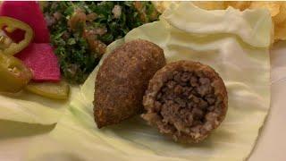 Kibbeh balls filled with Meat recipe in Lebanese way