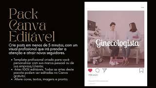 Pack Canva Ginecologista – Com 35 Posts editáveis no Canva #canva #canvadesigner