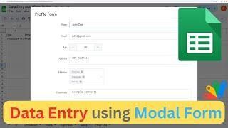 Google Sheets | Data Entry using Modal Form #form#dataentry