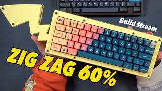 Build Stream: Zig Zag 60% stacked acrylic keyboard with Cherry MX Black Hyperglides